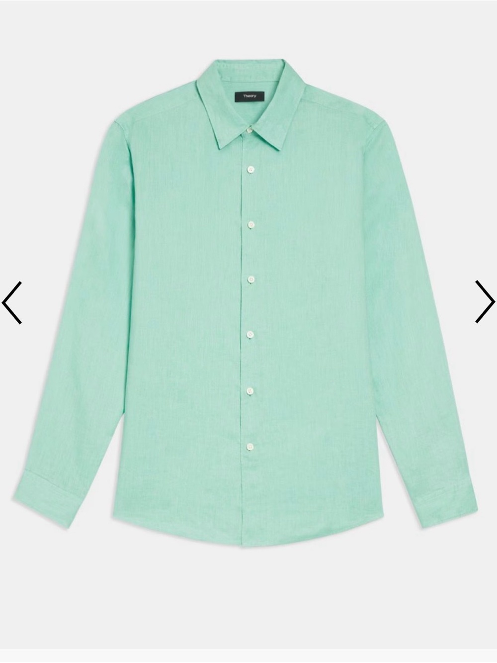Theory Irving OE Relaxed Linen Button Down Shirt Mint Green Men’s Medium